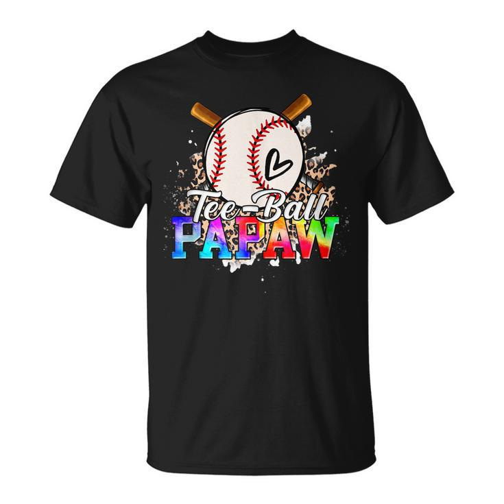 T- Ball Papaw Leopard Baseball Happy Fathers Day T-shirt