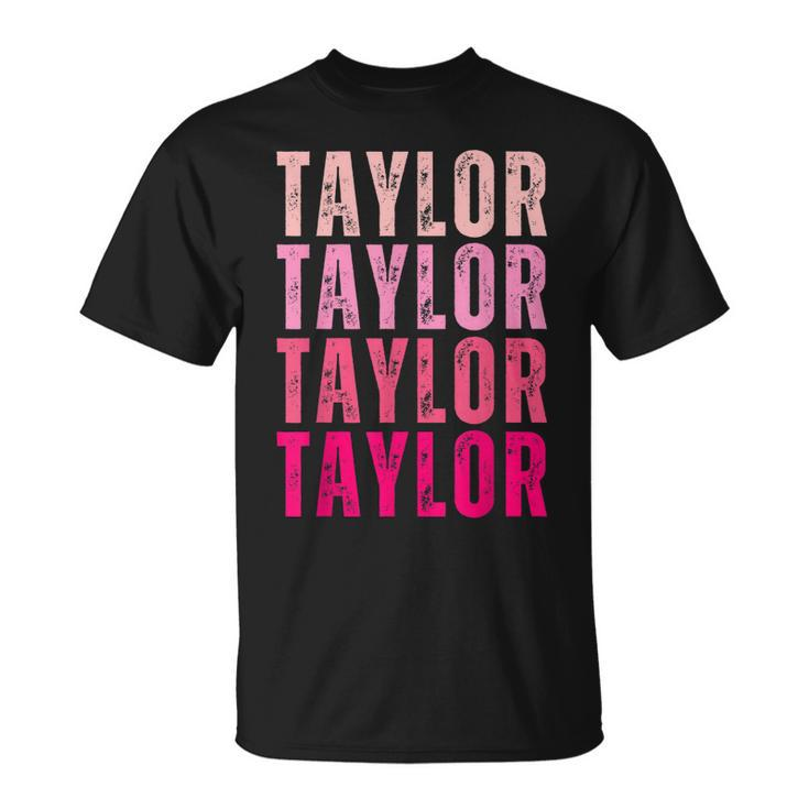 Taylor Vintage Cute Pattern First Name Taylor  Unisex T-Shirt