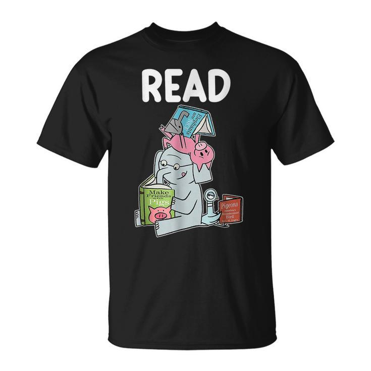 Teacher Library Read Book Club Piggie Elephant Pigeons V4 T-shirt