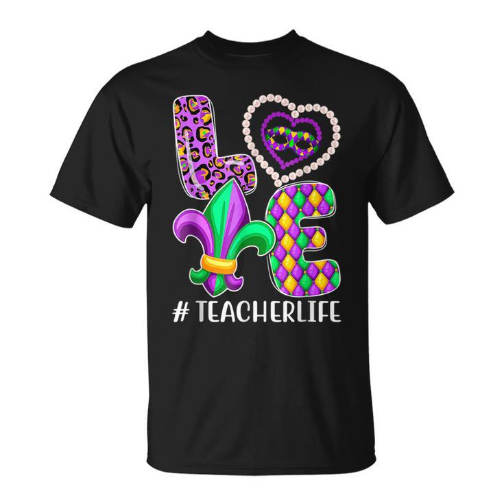 Teacher Mardi Gras Matching Outfit V3 T-shirt