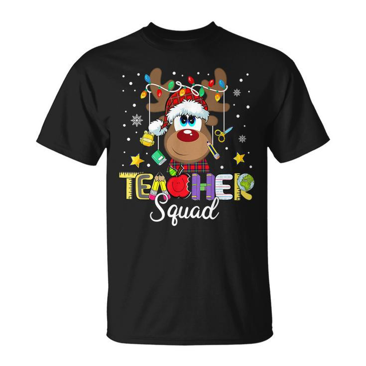 Teacher Squad Reindeer Teacher Christmas Xmas Matching V4 T-shirt