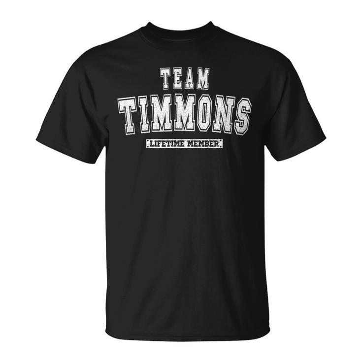 Team Timmons Lifetime Member Last Name T-shirt