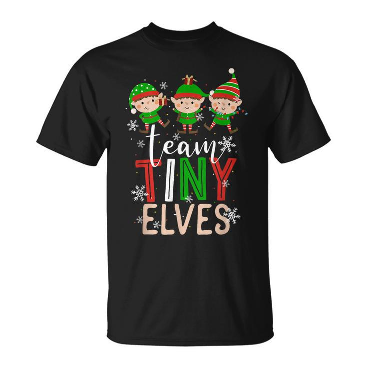 Team Tiny Elves Xmas Scrub Top Nurses Nicu Nurse Christmas T-shirt