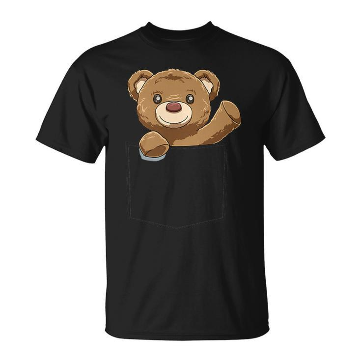 Teddy Bear Pocket Teddy Bear In Pocket Teddy Bear Peeking  Unisex T-Shirt