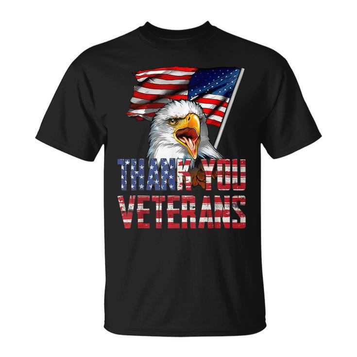 Thank You Veterans American Eagle Us Flag For 4Th Of July T-Shirt