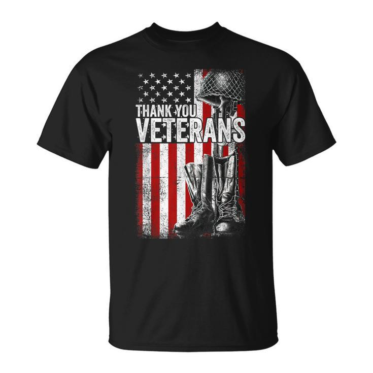 Thank You Veterans Proud Veteran Day Dad Grandpa V8 T-Shirt