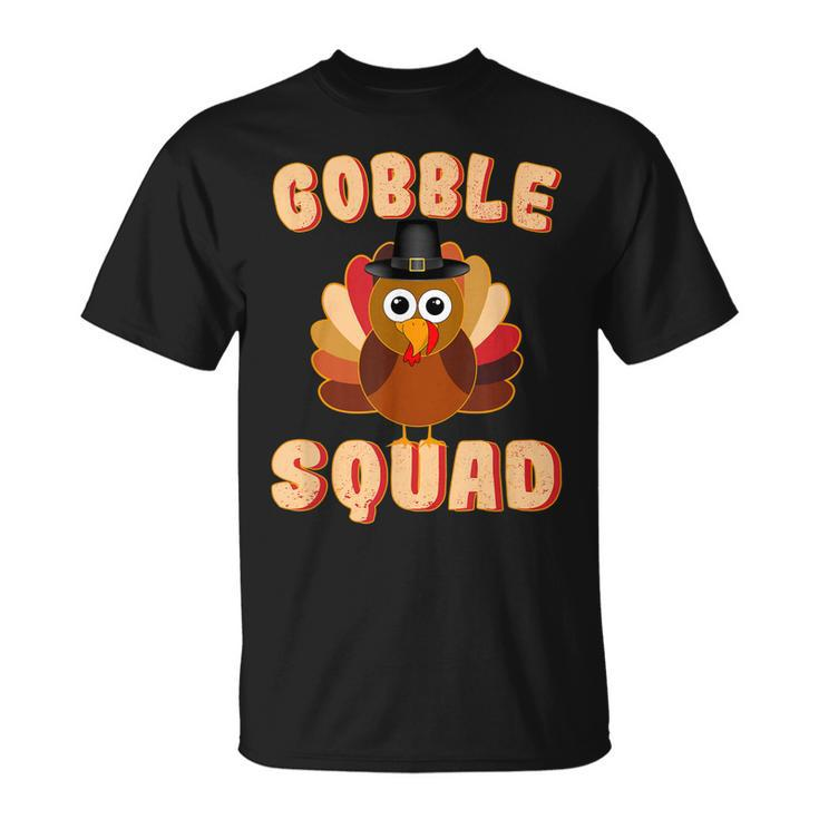 Thanksgiving Day Turkey Day Funny Thanksgiving Gobble Squad Unisex T-Shirt