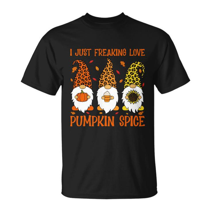 Thanksgiving Gnomes Freaking Love Pumpkin Spice Gift V2 Unisex T-Shirt