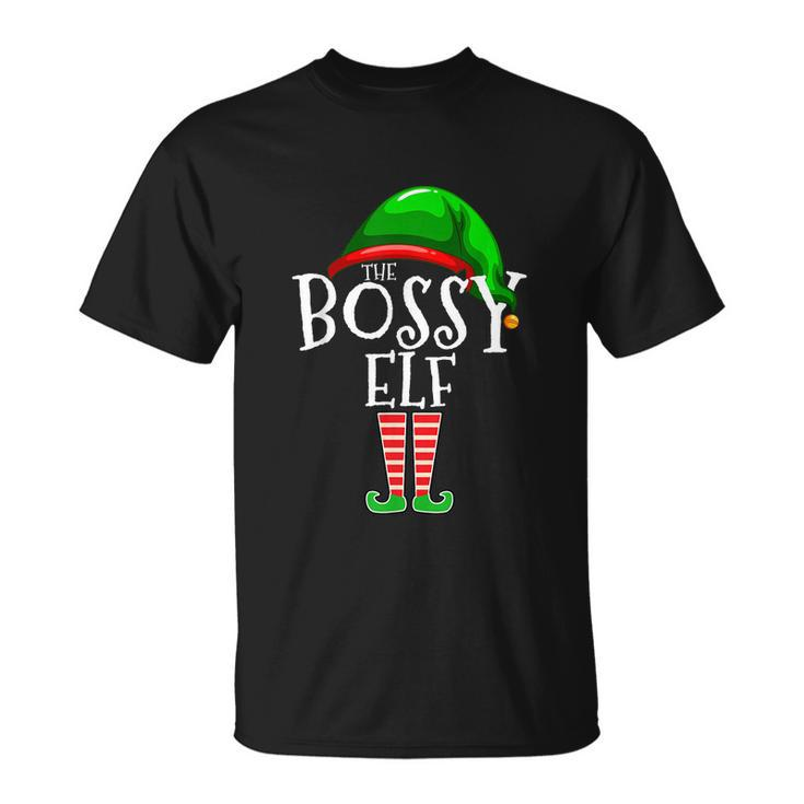 The Bossy Elf Group Matching Family Christmas Gift Funny Unisex T-Shirt