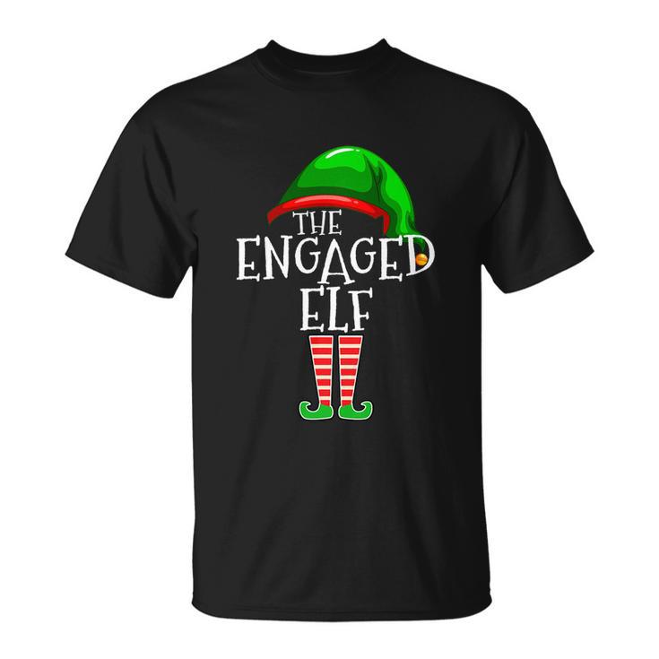 The Engaged Elf Family Matching Group Christmas Gift Engagement Unisex T-Shirt