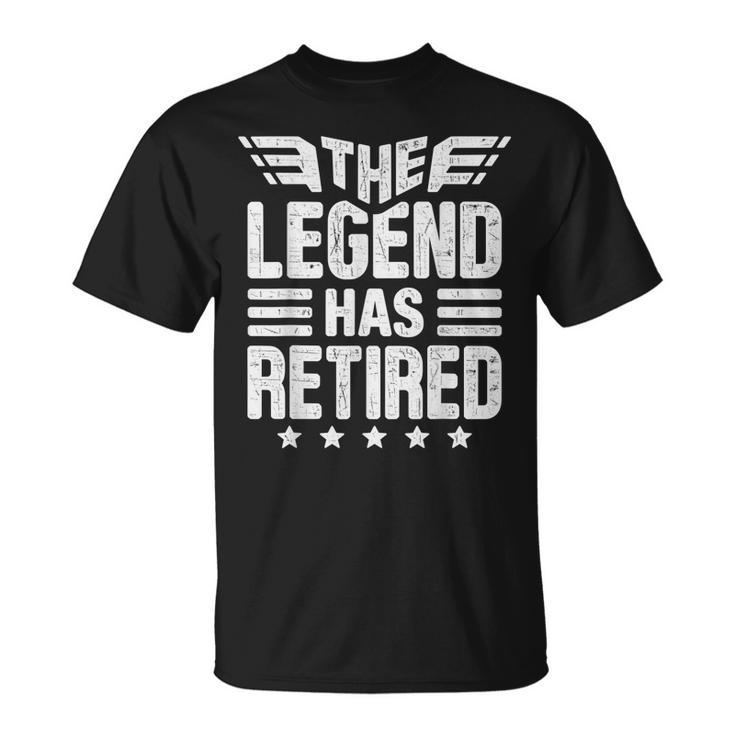The Legend Has Retired Funny Retirement Men Women Distressed Unisex T-Shirt