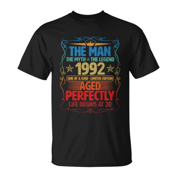 The Man Myth Legend 1992 Aged Perfectly 30Th Birthday Unisex T-Shirt