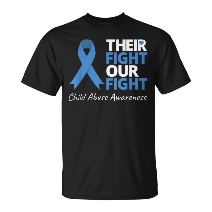 Their Fight Our Fight Child Abuse Awareness Blue Ribbon  Unisex T-Shirt