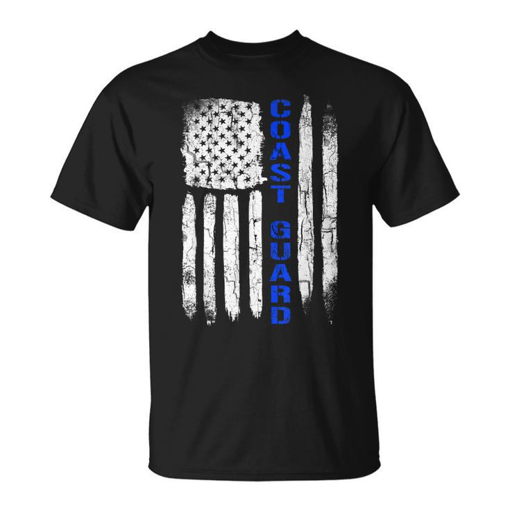 Thin Blue Line Flag American Coast Guard T-Shirt