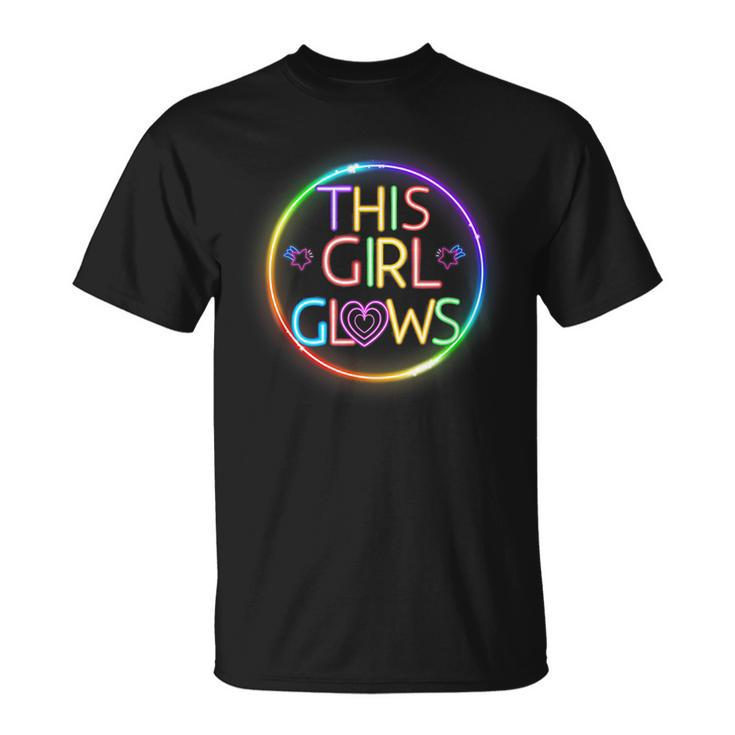 This Girl Glows Retro 80S Party Cute  Unisex T-Shirt