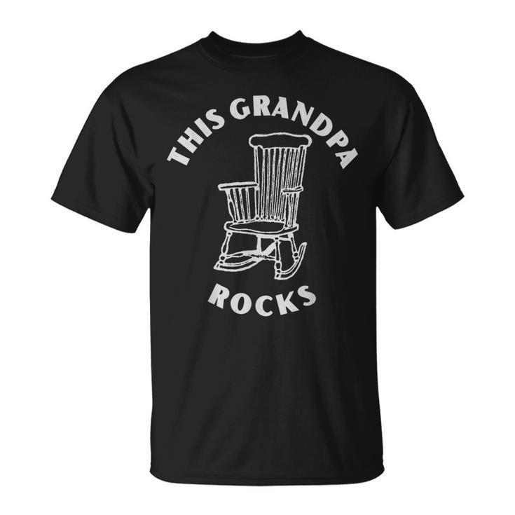 This Grandpa Rocks Grandpa Gramps Paw Paw Rocking Chair Men Gift For Mens Unisex T-Shirt