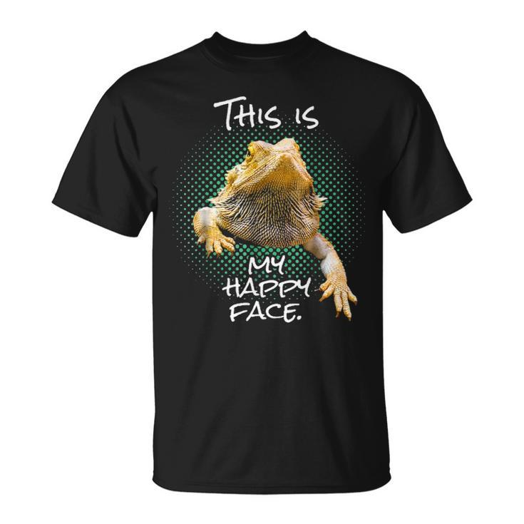 This Is My Happy Face Bearded Dragon Funny Reptile Unisex T-Shirt