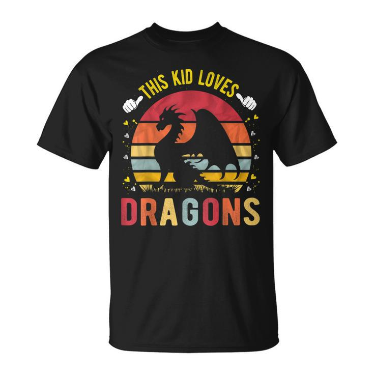This Kid Loves Dragons Boys And Girls Dragon Gift  Unisex T-Shirt