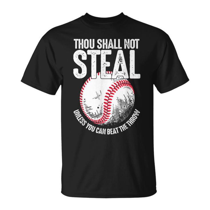 Thou Shall Not Steal Funny Baseball Catcher T Shirts, Hoodies, Sweatshirts  & Merch