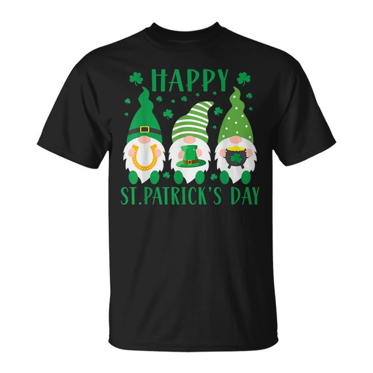 Three Gnomes Lucky Shamrock St Patricks Day Irish Squad T-shirt