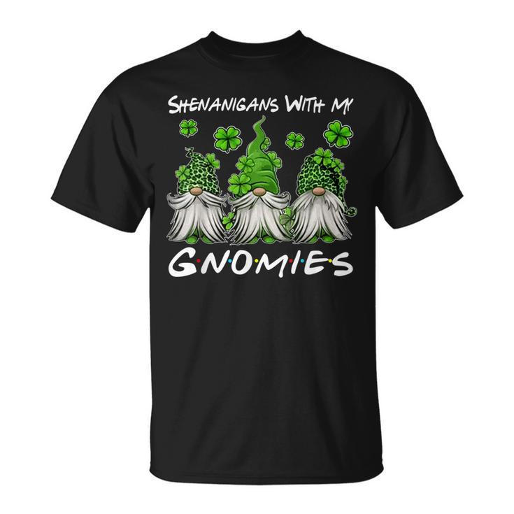 Three Gnomes Shamrock Clover Leopard Bleached St Patrick Day V2 T-Shirt