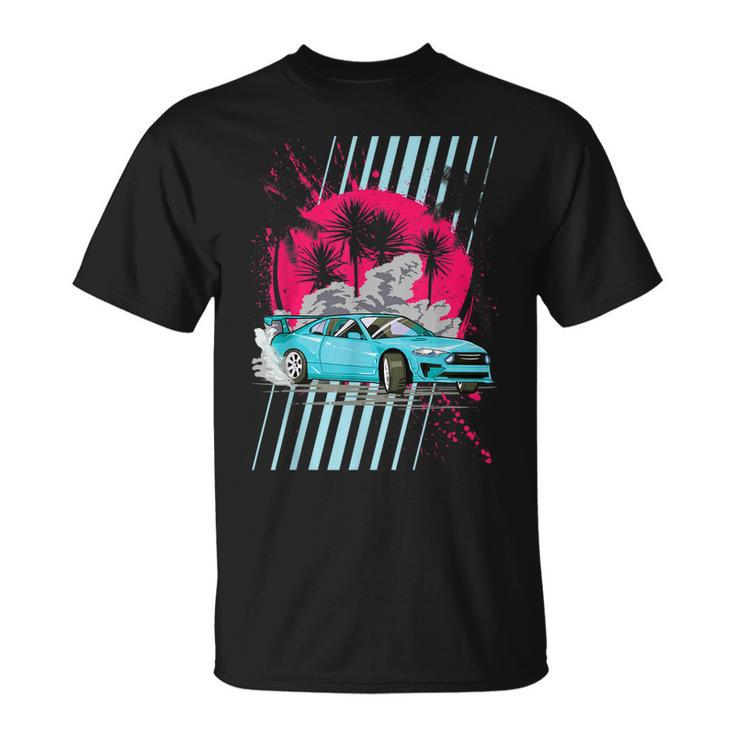 Tuner Drift Jdm Car Retro Drifting Racecar Retrowave Car Unisex T-Shirt