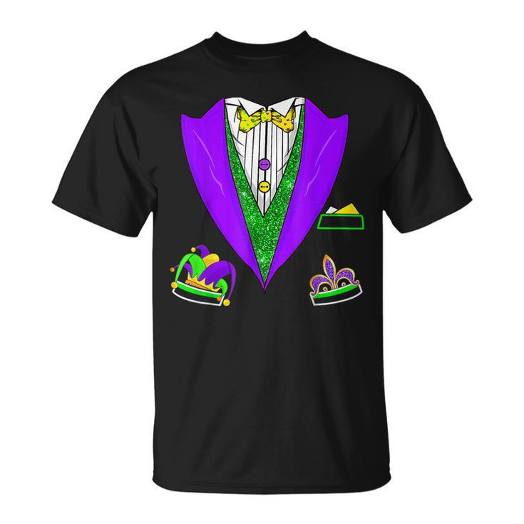 Tuxedo Mardi Gras Suit Vest Party Festival Costume T-shirt