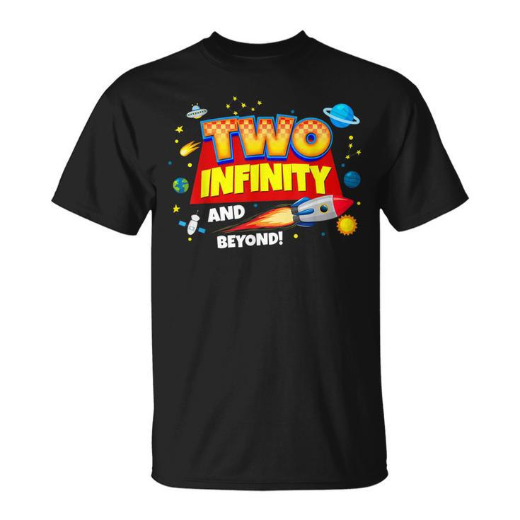 Two Infinity And Beyond 2Nd Birthday Decorations Party Boys Unisex T-Shirt