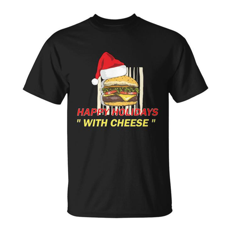 Ugly Christmas Sweater Burger Happy Holidays With Cheese V21 Unisex T-Shirt