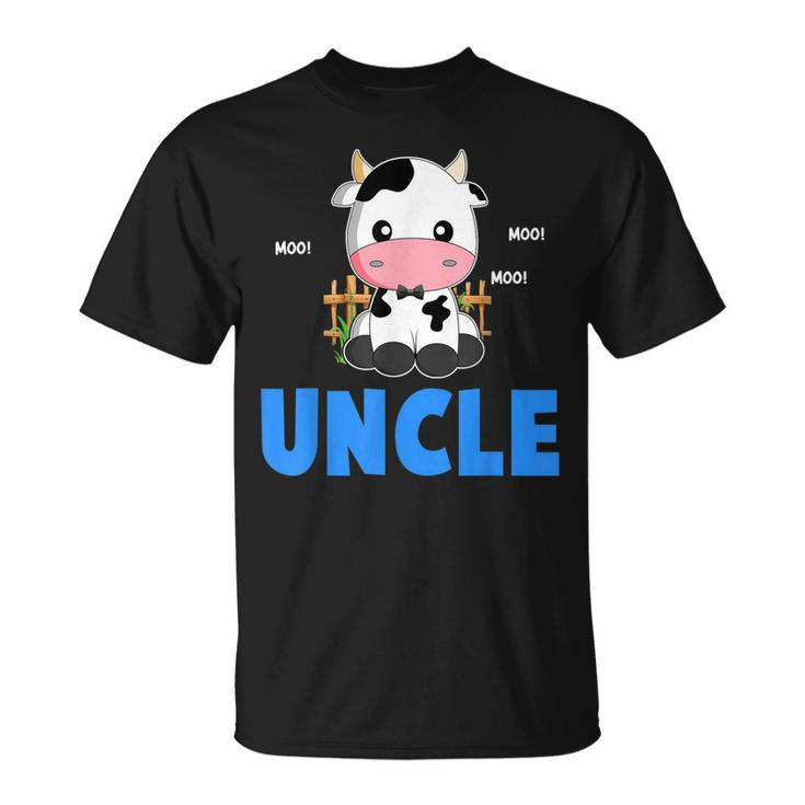 Uncle Cow Cute Cow Farmer Birthday Matching Family T-Shirt