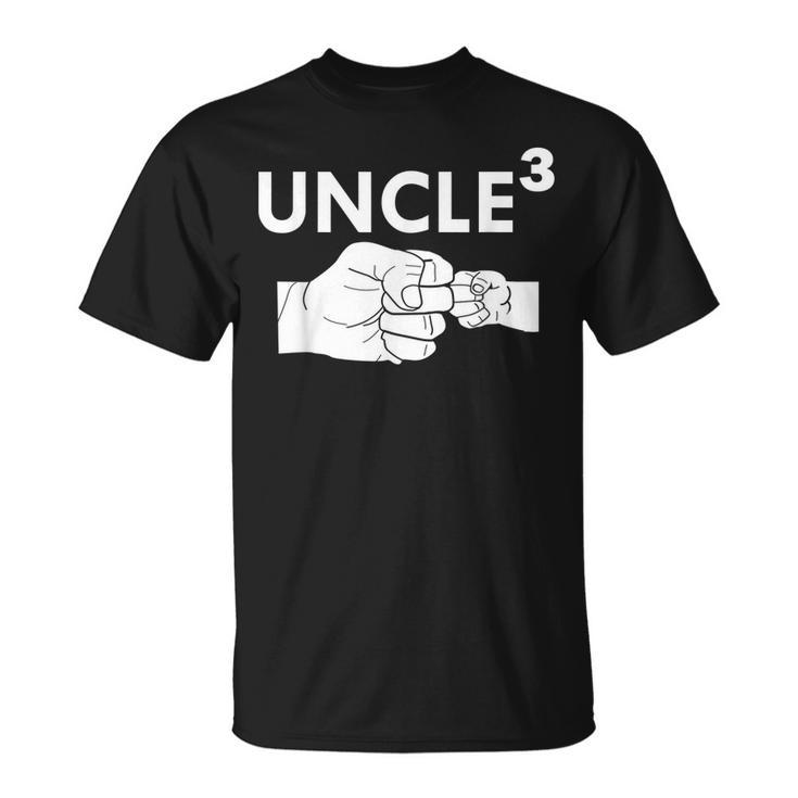 Uncle Of 3 2019 Baby Announcement Gift For Mens Unisex T-Shirt