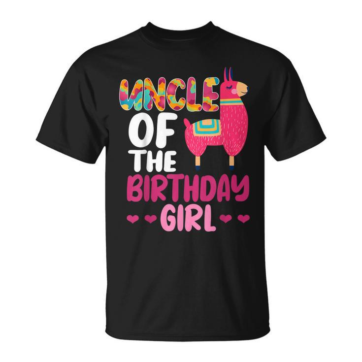 Uncle Of The Birthday Girl Llama Bday Alpaca Celebration Unisex T-Shirt