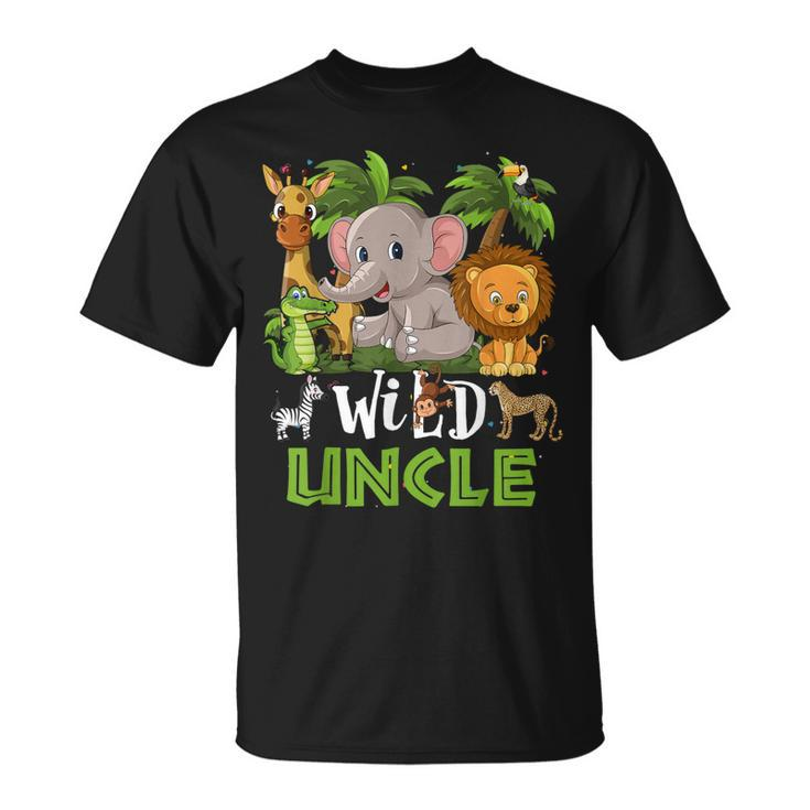 Uncle Of The Wild Zoo Birthday Safari Jungle Animal Funny Unisex T-Shirt