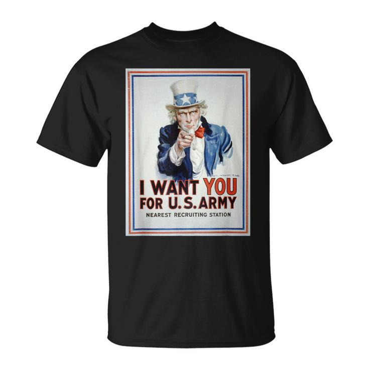 Uncle Sam I Want You For Us Army Vintage Poster Unisex T-Shirt