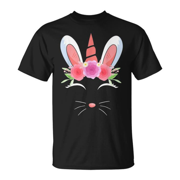 Unicorn Face Rabbit Egg Bunny Lover Gift Happy Easter Day Unisex T-Shirt