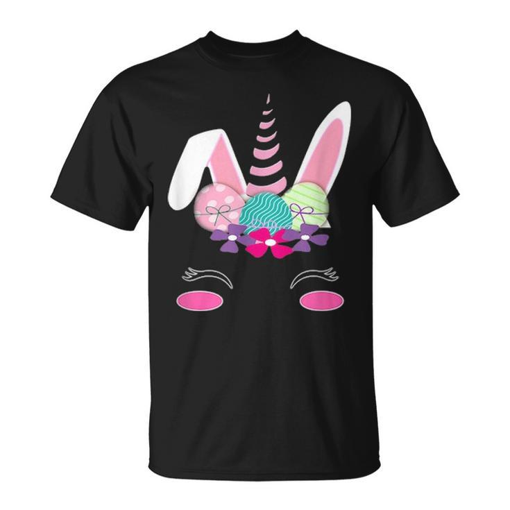 Unicorn Face Rabbit Egg Bunny Lover Gift Happy Easter Day V2 Unisex T-Shirt