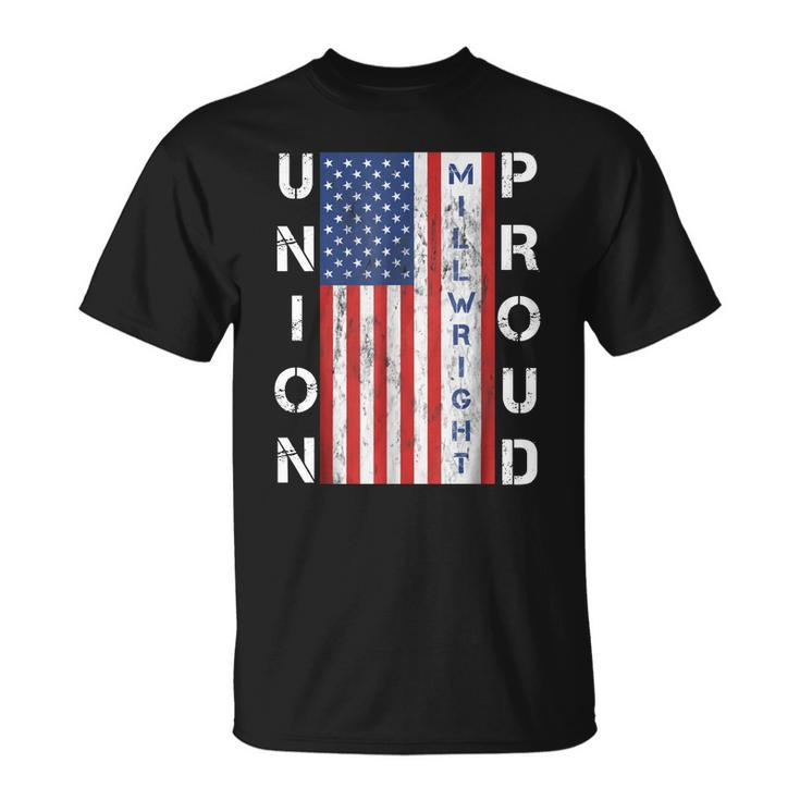 Union Proud American Flag Millwright T-shirt