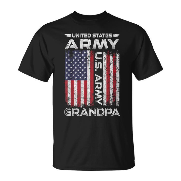 United States Army Grandpa American Flag For Veteran Gift Unisex T-Shirt