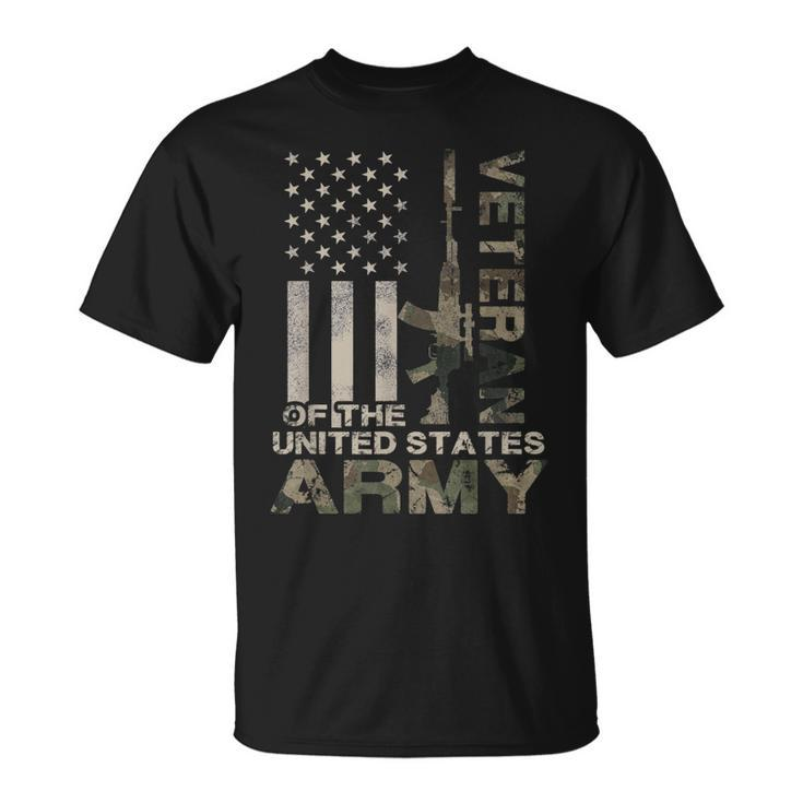 Us Army Military Green Camo Flag Retro T-shirt