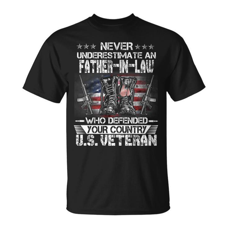 Us Veteran Father-In-Law -Veterans Day Us Patriot Patriotic T-Shirt