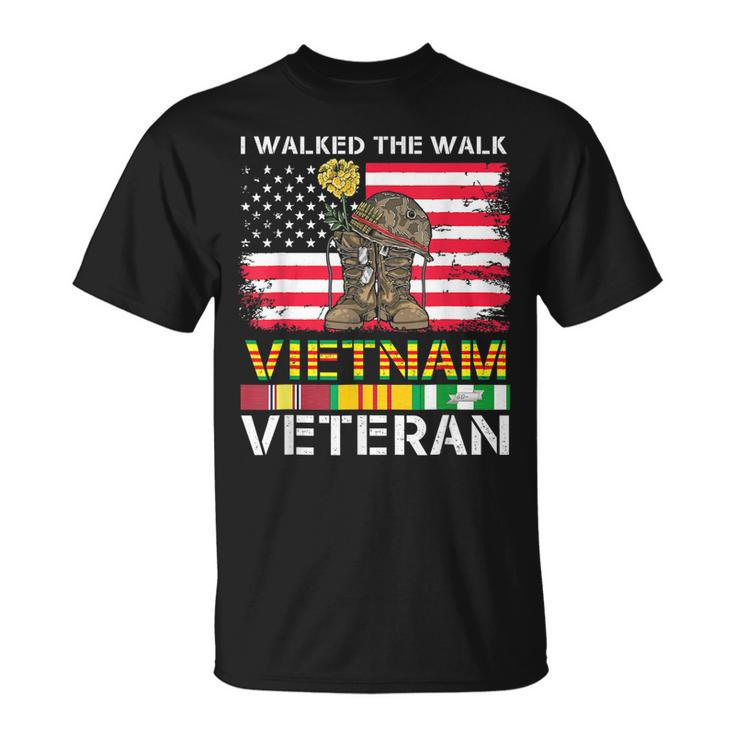 Us Veterans Day Us Army Vietnam Veteran Usa Flag Vietnam Vet T-Shirt