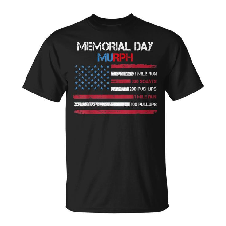 Usa American Flag Memorial Day Murph 2023 Veteran Workout  Unisex T-Shirt