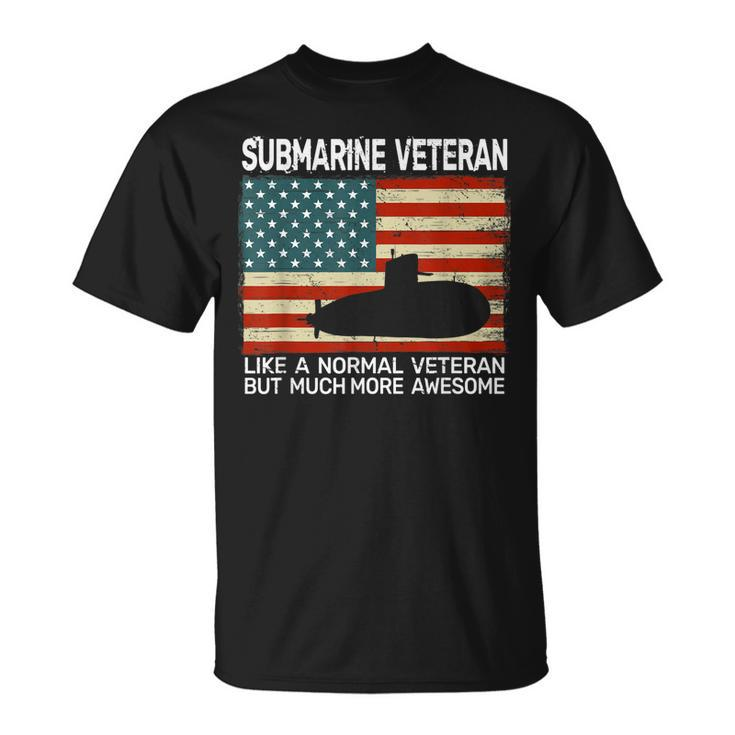 Usa Flag Submarine Veteran For Men And Submarine For Men T-Shirt