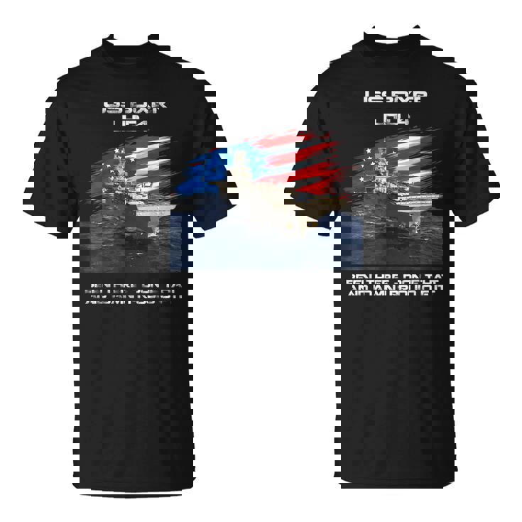 Uss Boxer Lhd-4 Amphibious Assault Ship Veteran Usa Flag T-Shirt