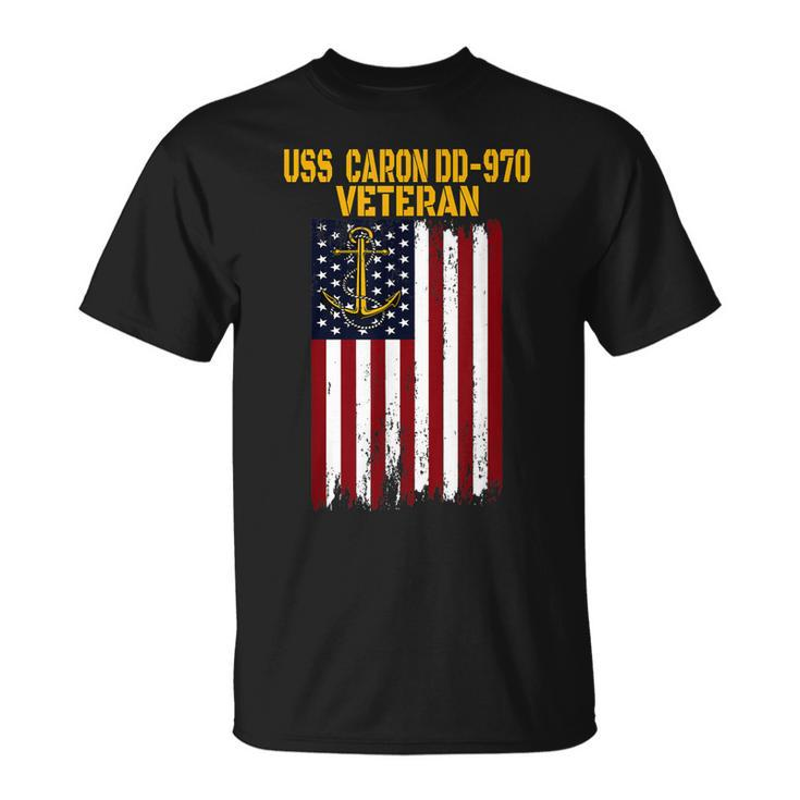 Uss Caron Dd-970 Destroyer Veterans Day Fathers Day Dad Son T-Shirt