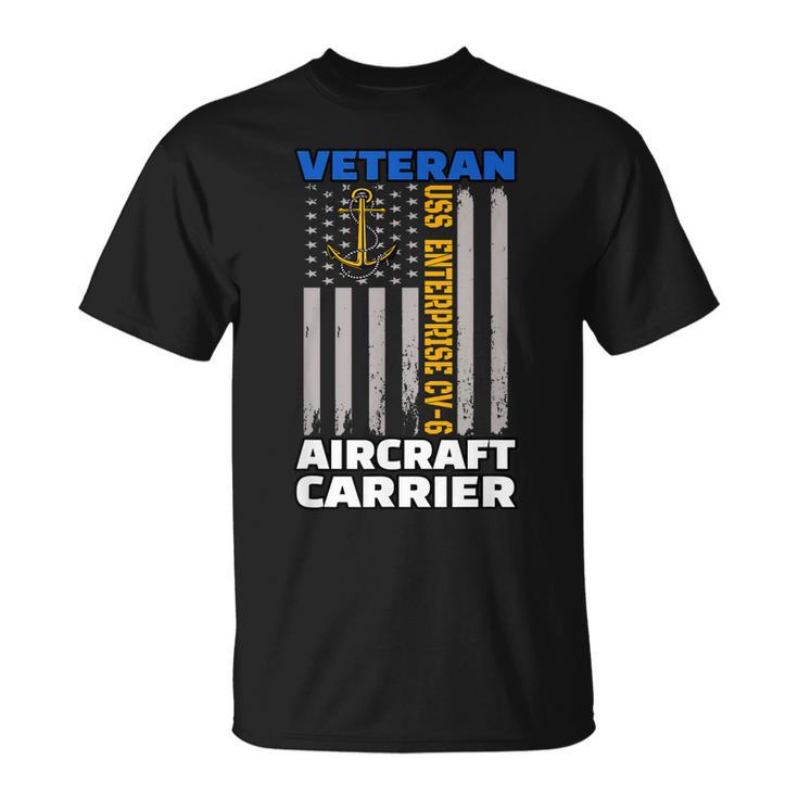 Uss Enterprise Cv-6 Aircraft Carrier Veterans Day Sailors T-Shirt