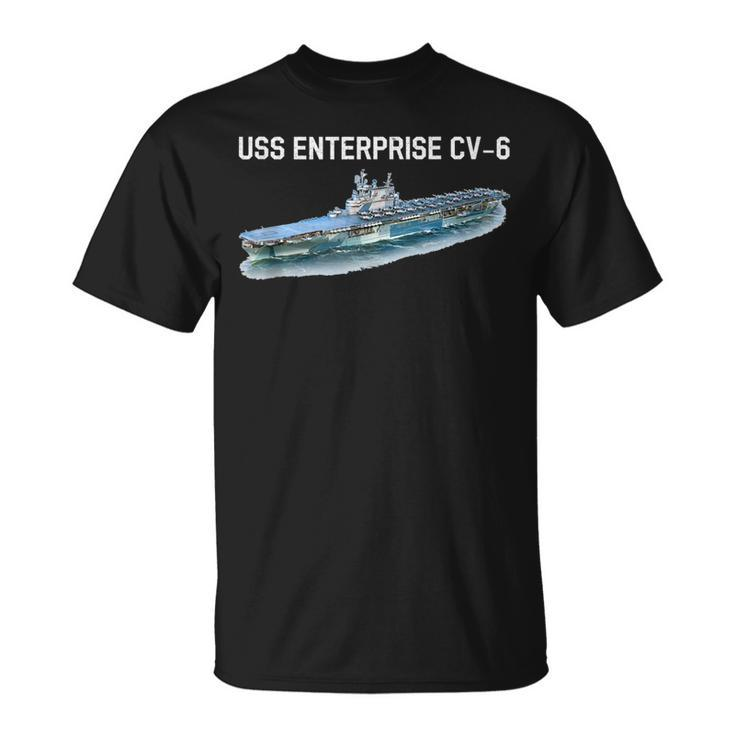 Uss Enterprise Cv-6 Aircraft Carrier World War Ii T-Shirt