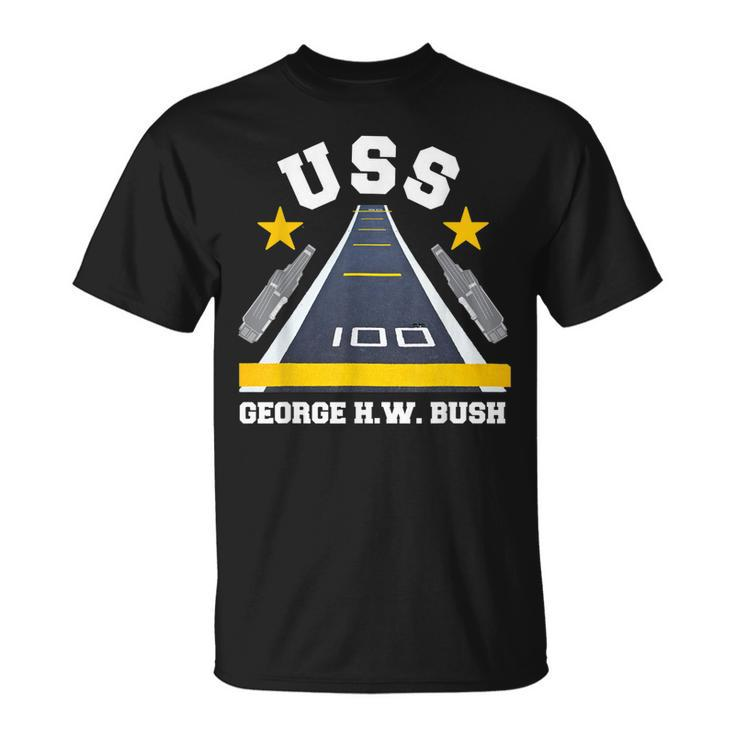Uss George H W Bush Aircraft Carrier Military Veteran T-Shirt