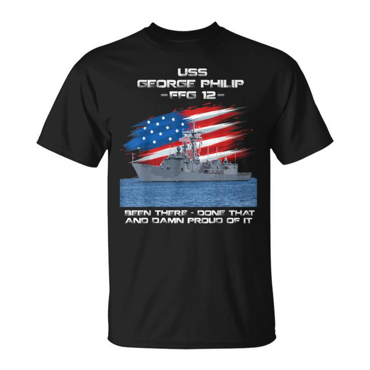 Uss George Philip Ffg-12 Class Frigate American Flag Veteran T-Shirt