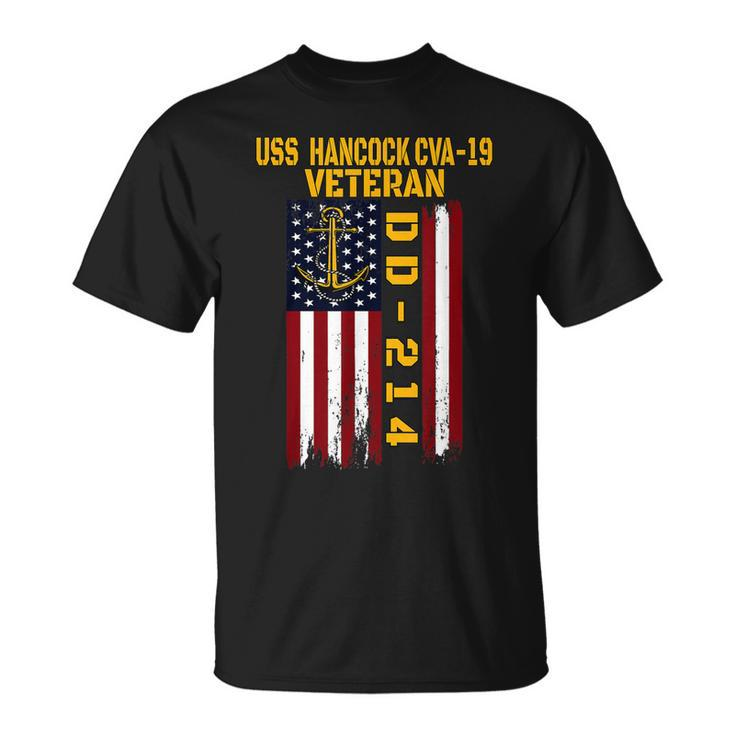 Uss Hancock Cva-19 Aircraft Carrier Veteran Grandpa Fathers T-Shirt